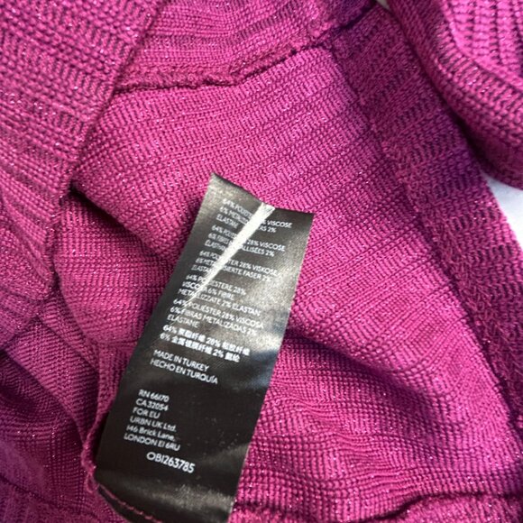 Maeve By Anthropologie Ribbed Magenta Cardigan Sweater Medium V-Neck Button-Up - Picture 5 of 8